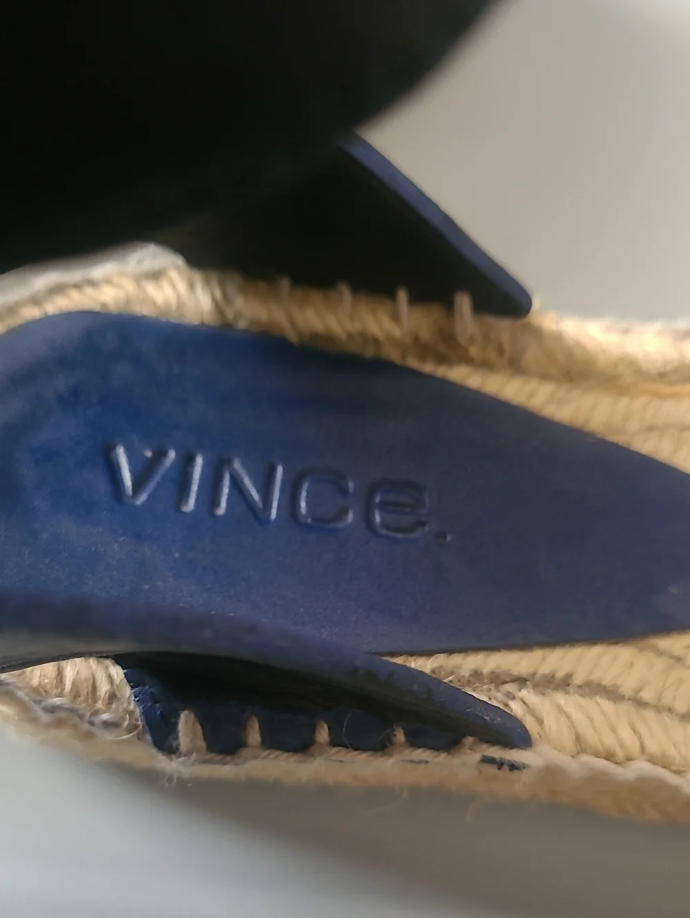VINCE. Wedge Espadrille Sandals in Navy Blue - Women's Size 5